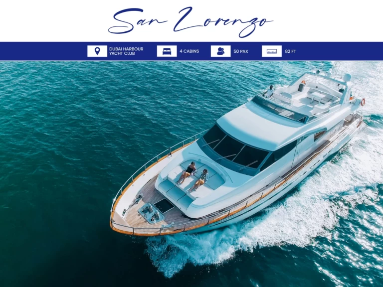 Alquiler de Yate de lujo, con o sin patrón San Lorenzo Dubai Marina
