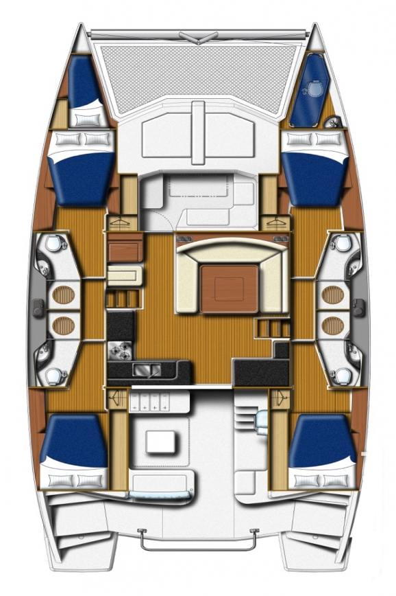 Leopard Catamarans / Robertson & Caine Leopard 48 - 4 + 1 cab. de alquiler a Lefkáda