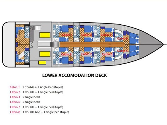 Alquiler de barcos Hulhumale barato de Duke of York - Cabin (triple-1 double + 1 single bed)
