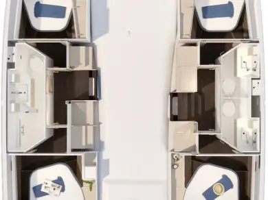 Alquiler de barcos Saint-Raphaël barato de Fountaine Pajot FP 41 Quatuor 4