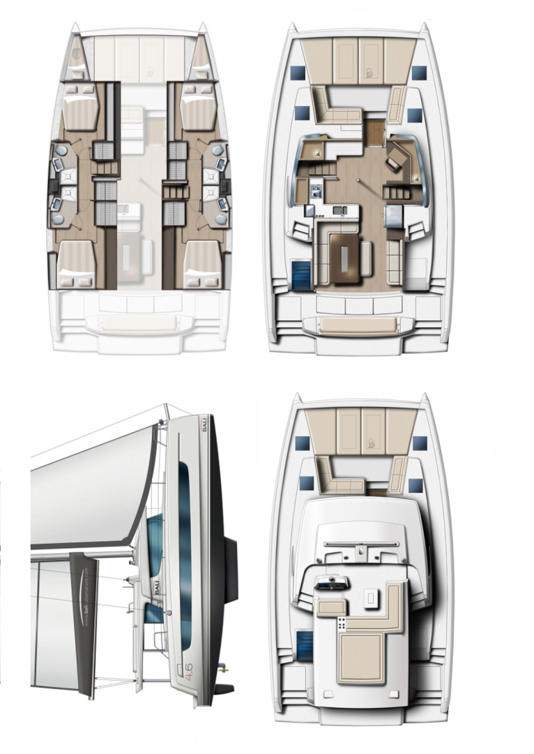 Alquiler de Catamarán, con o sin patrón Bali Marmaris