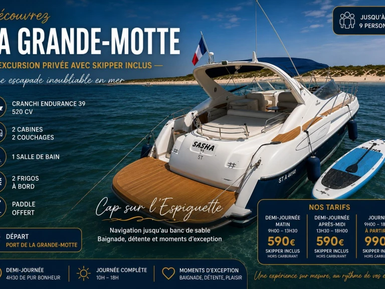 Alquiler de Cranchi Endurance 39 en La Grande-Motte
