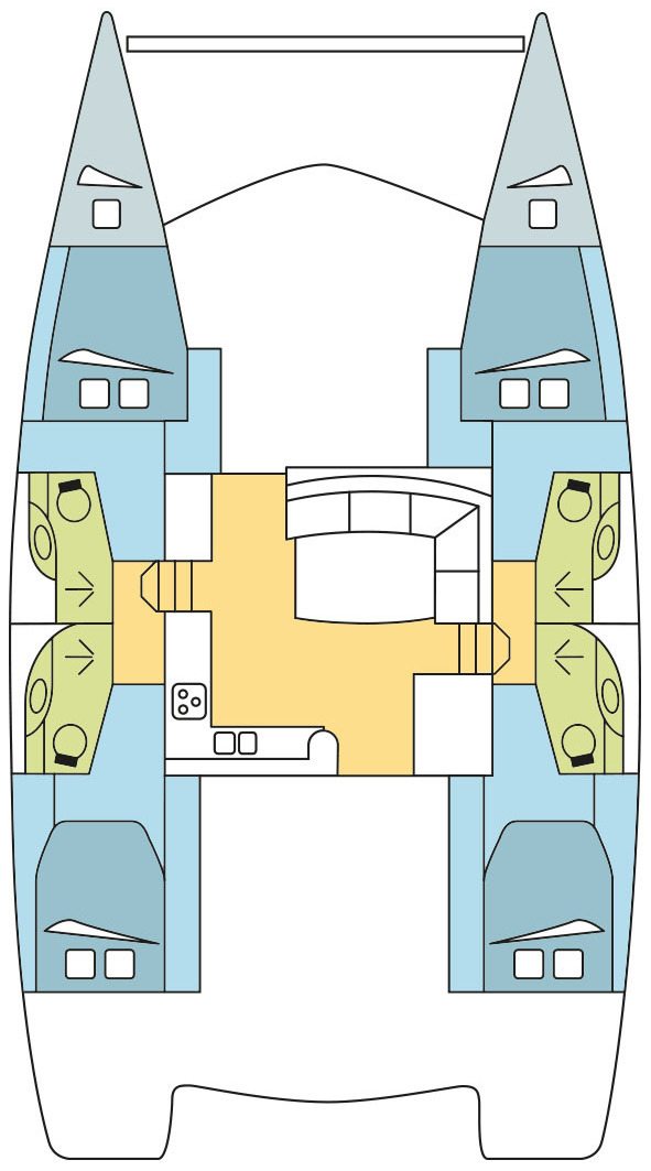 Alquiler de embarcaciones Leopard Catamarans / Robertson & Caine Leopard 44 - 4 + 2 cab. enTribunj en Samboat