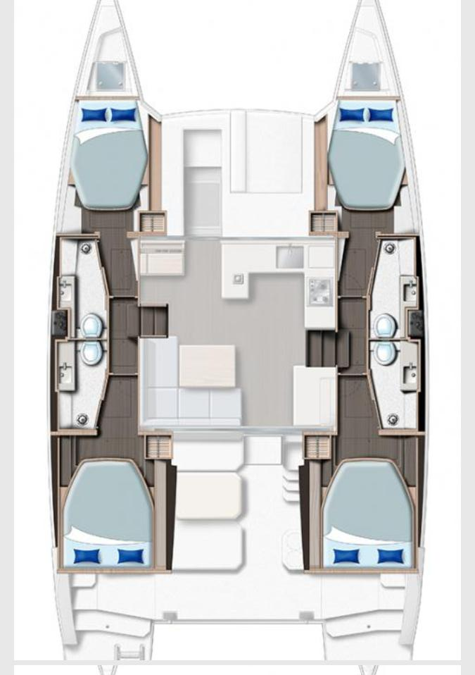 Alquiler de Leopard Catamarans / Robertson & Caine Leopard 42 - 4 cab. en Furnari