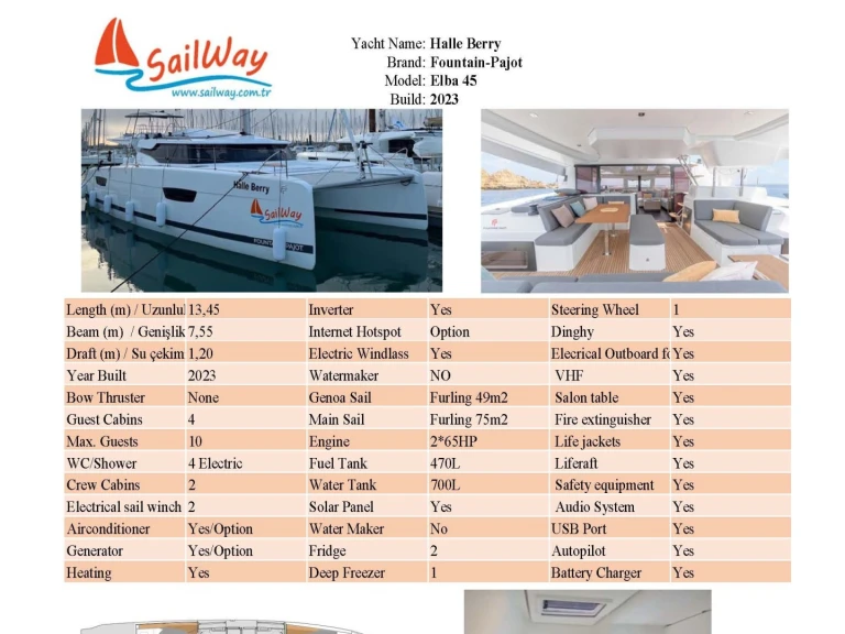 Alquiler de embarcaciones Fountaine Pajot Elba 45 enGöcek en Samboat