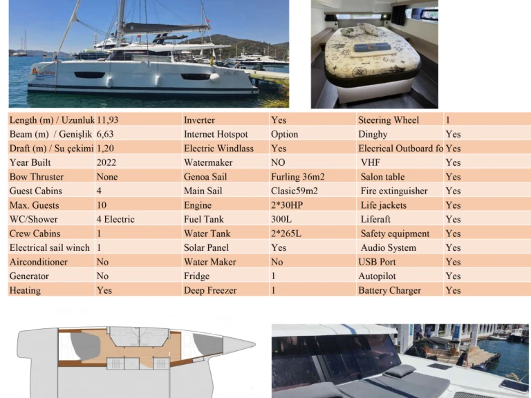Alquiler Catamarán en Göcek - Fountaine Pajot Isla 40