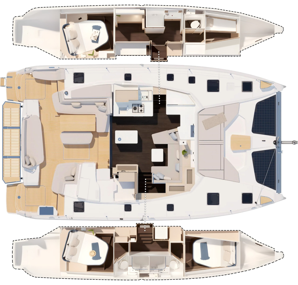 Alquiler Catamarán Fountaine Pajot con o sin  título de navegación