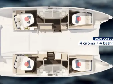 Alquiler de Fountaine Pajot Fountaine Pajot FP 44 Quatuor - 4 cab. en Parham Town